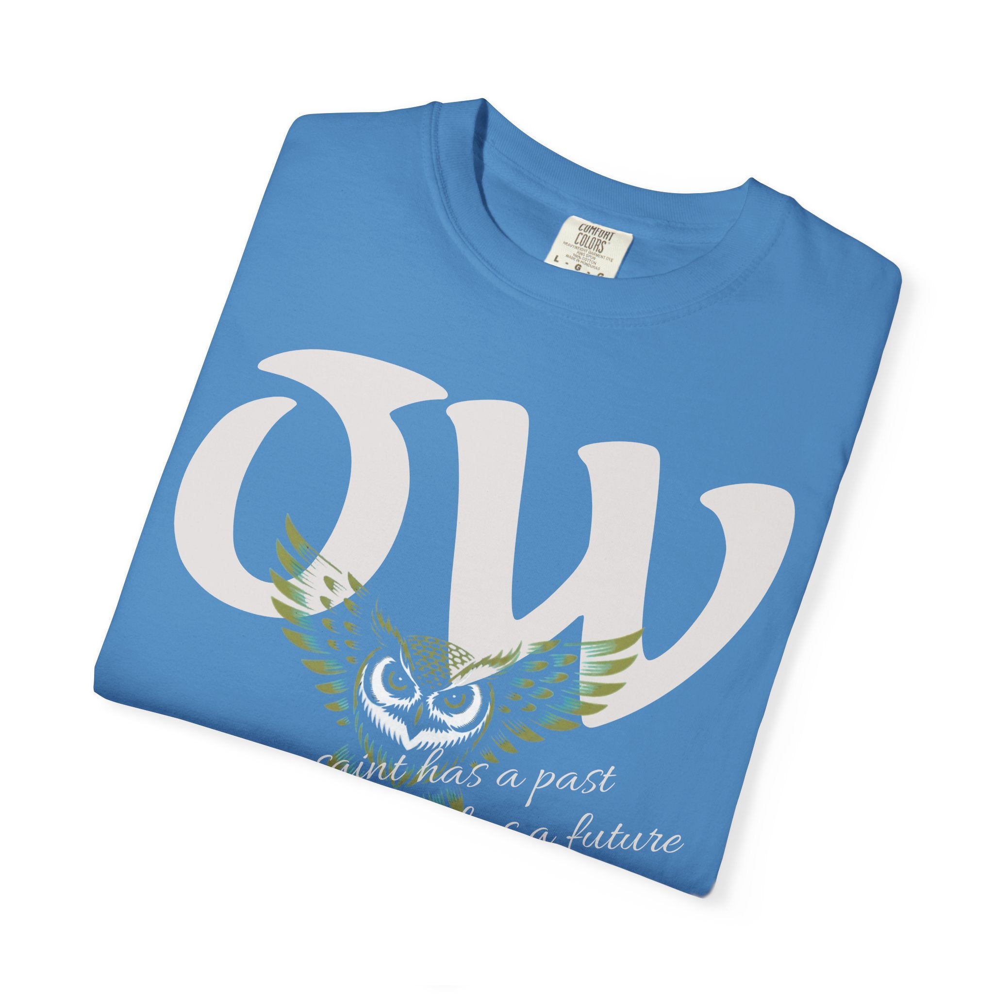 Every saint has a past and every sinner has a future T-Shirt | "OW" Logo with Inspirational Quote