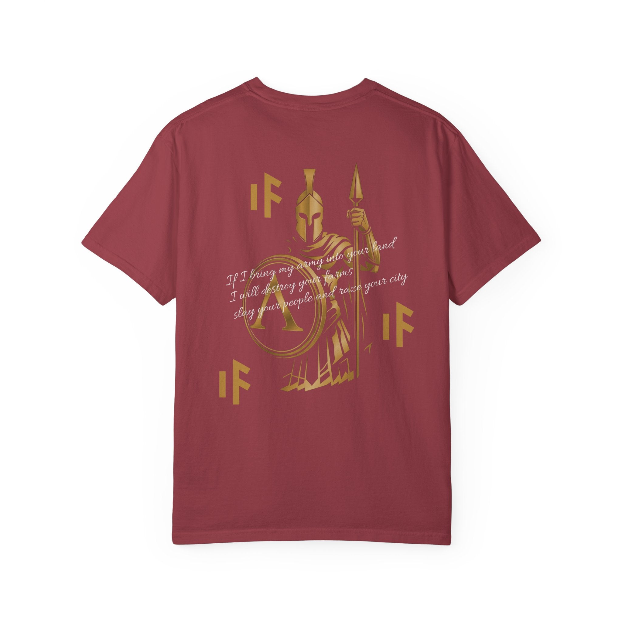 Spartan T-Shirt | If I bring my army into your land Back Print