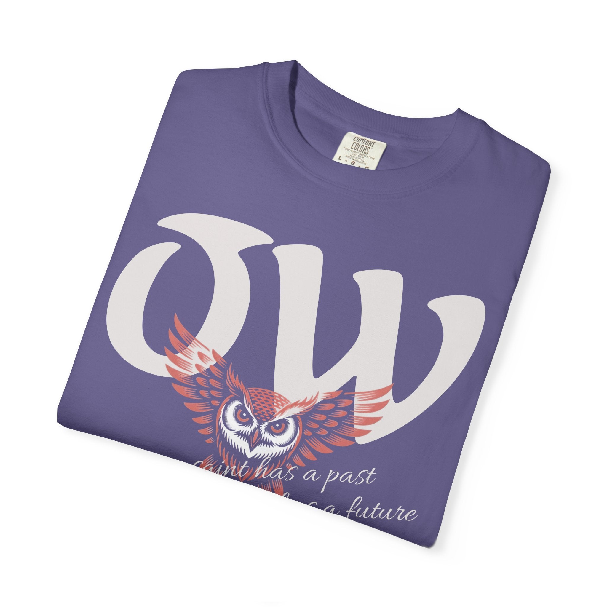 Every saint has a past and every sinner has a future T-Shirt | "OW" Logo with Inspirational Quote