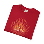 Campfire Illustration T-Shirt | flaming campfire, 'History Began' text