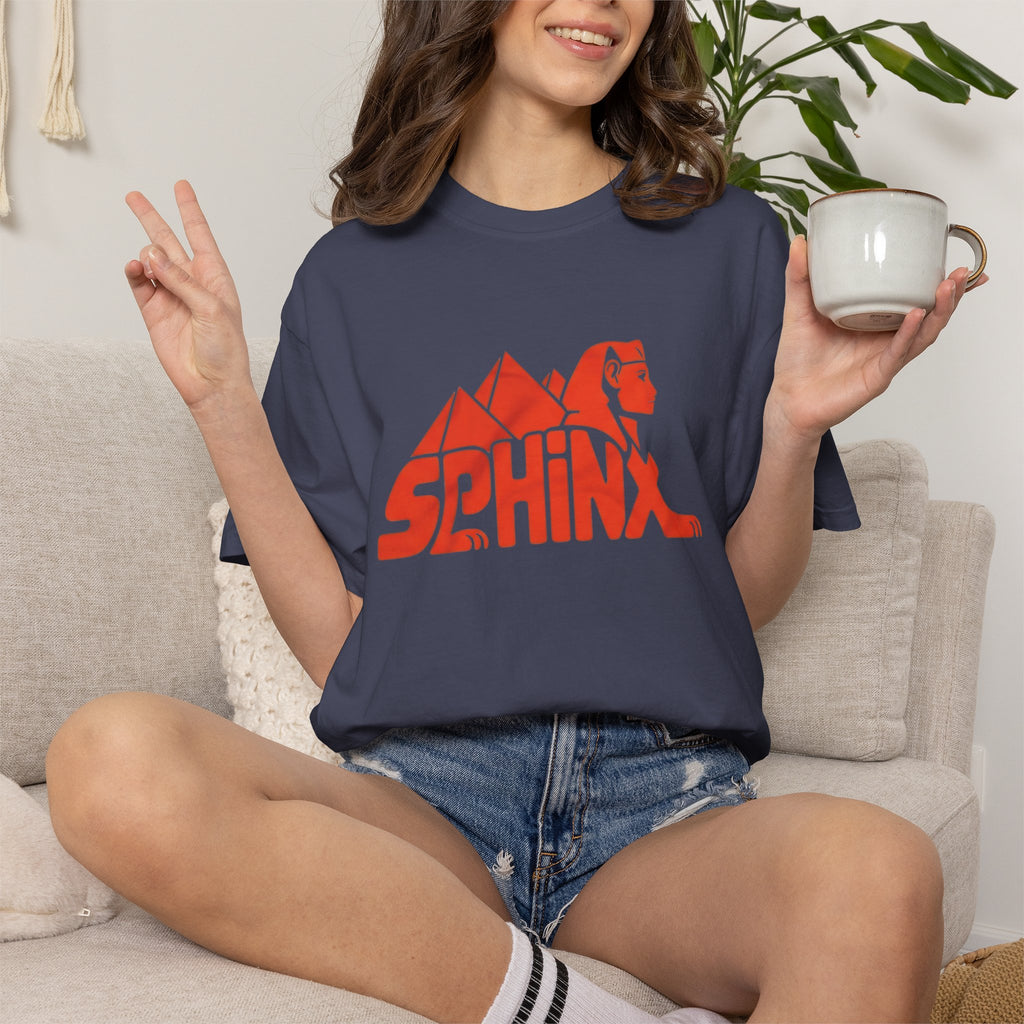 Sphinx Pyramid Graphic T-Shirt | Retro Egyptian Logo Tee