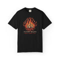 Campfire Illustration T-Shirt | flaming campfire, 'History Began' text